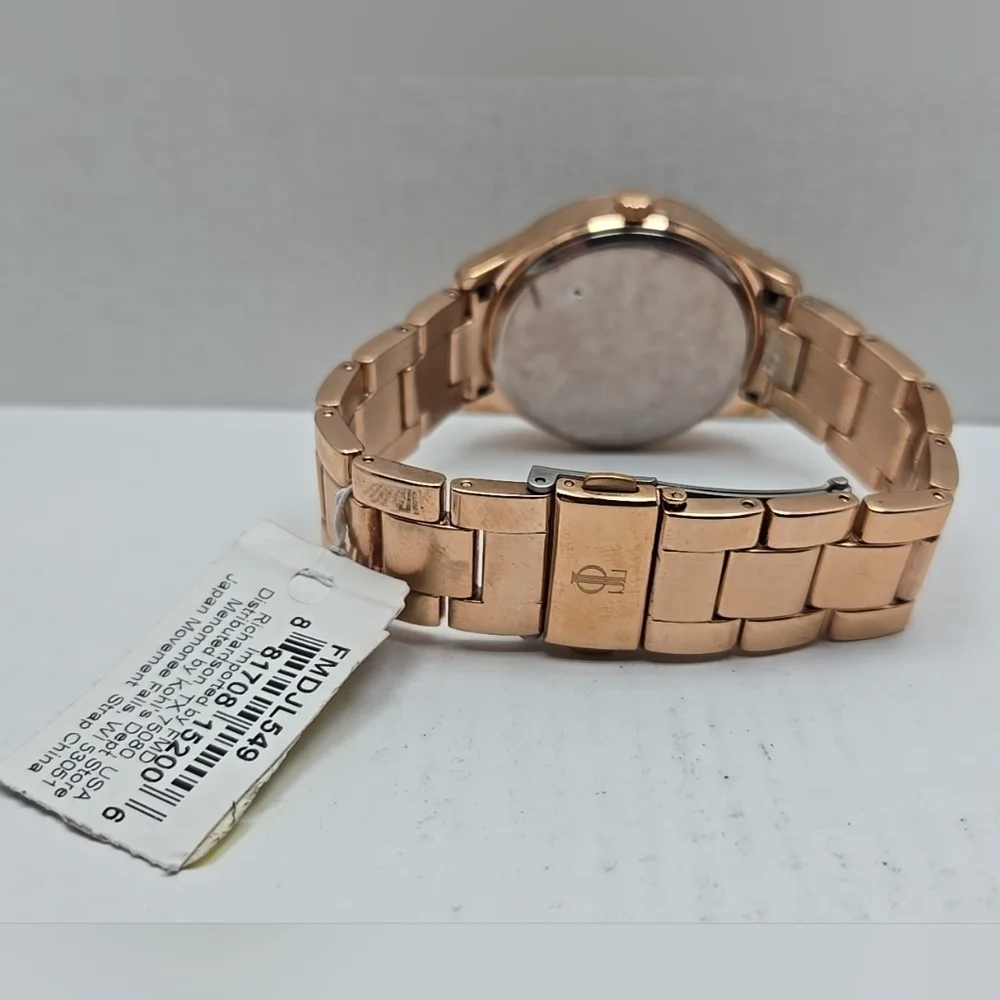 Womens Jennifer Lopez Rose Gold Crystal Watch Rhinestones FMDJL549 New Battery